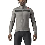 Castelli Men's PURO 3 JERSEY FZ Sweatshirt, NICKEL GRAY/BLACK REFLEX, XXL