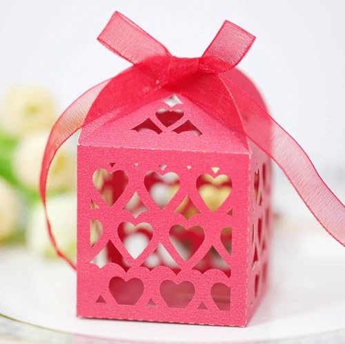 Box für Geschenke, Süßigkeiten-Box, Liebesherz, kleine quadratische Geschenkbox for Hochzeit, Party, Geburtstag (Farbe: 8, Größe: 50 Stück_5 x 5 x 8 cm) (Farbe: 4, Größe: 50 Stück-5 x 5 x 8 cm) (Farbe