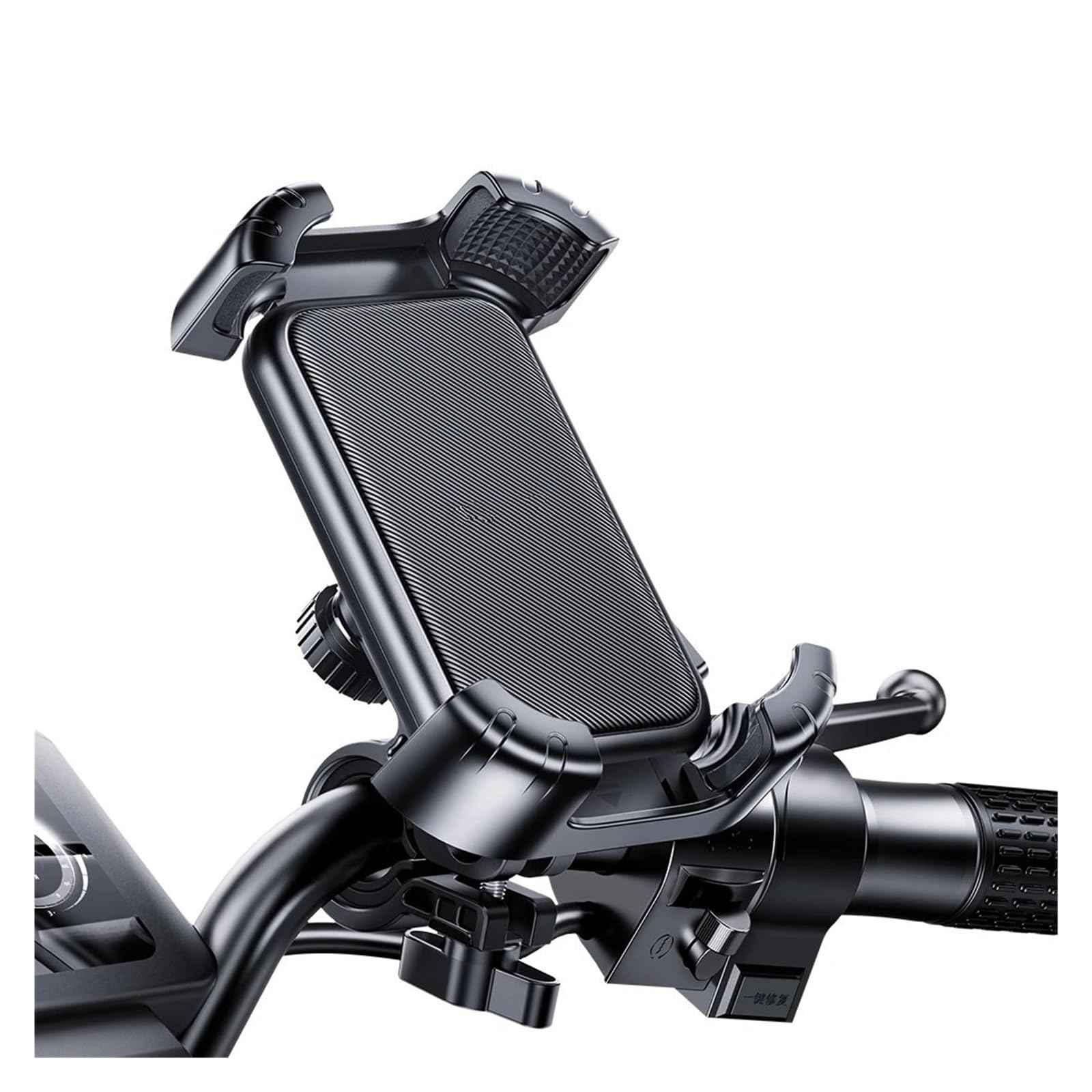 Handyhalterung Motorrad Motorrad-Telefonhalter 360°-Ansicht Universeller -Telefonhalter Für 4,7-7,2-Zoll-Mobiltelefonständer Stoßfester Halterungsclip Handyhalter Fahrrad(S2 Black1)