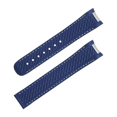 IOTUP Ersatz-Uhrenarmband für Omega-Armband Seamaster 300 Aqua Terra AT150 8900, weiches Gummi, gebogenes Ende, 46, Achat