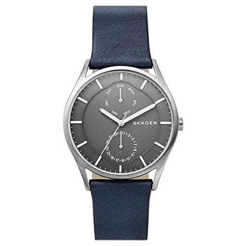 Skagen Herren Multi Zifferblatt Quarz Uhr mit Leder Armband SKW6448