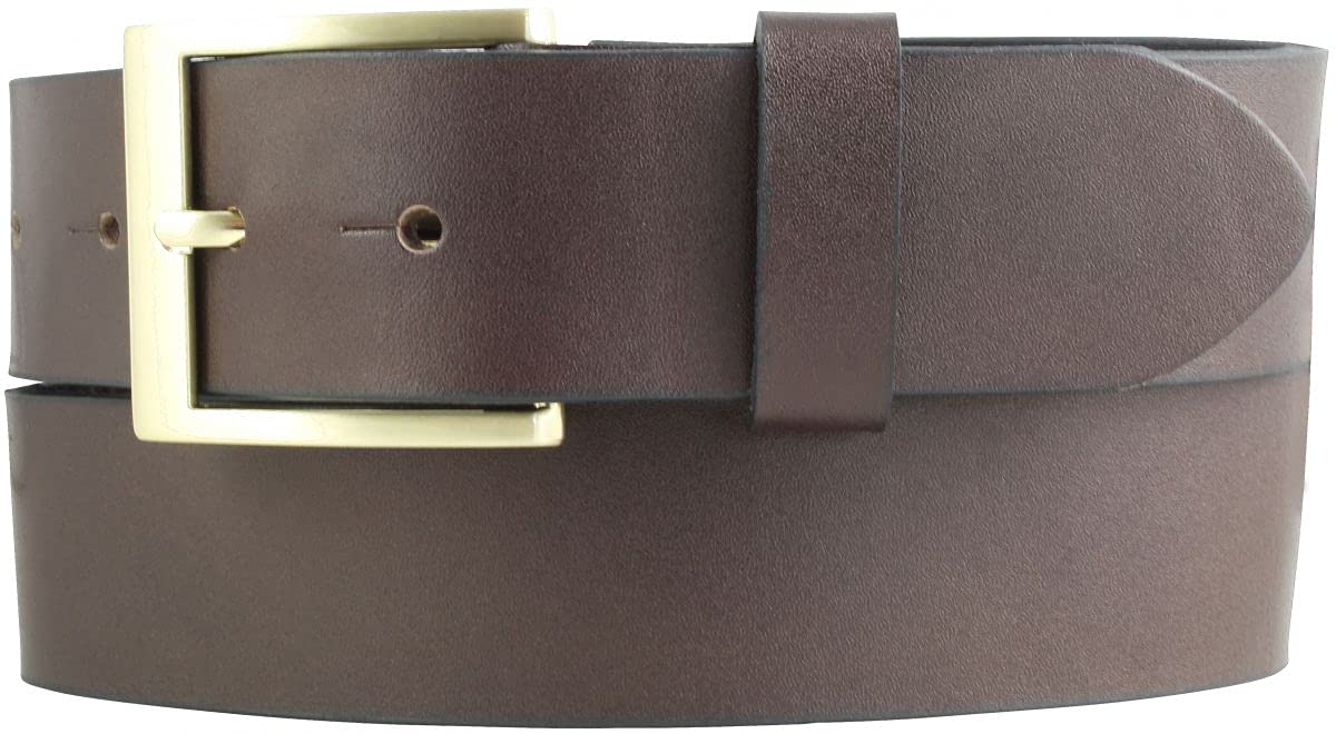 BELTINGER Überlängen-Gürtel aus Vollrindleder 4 cm | 120-180 cm Ledergürtel für Herren mit Gürtelschnalle Gold 40mm | Herren-Gürtel in Übergrößen | Braun 125cm