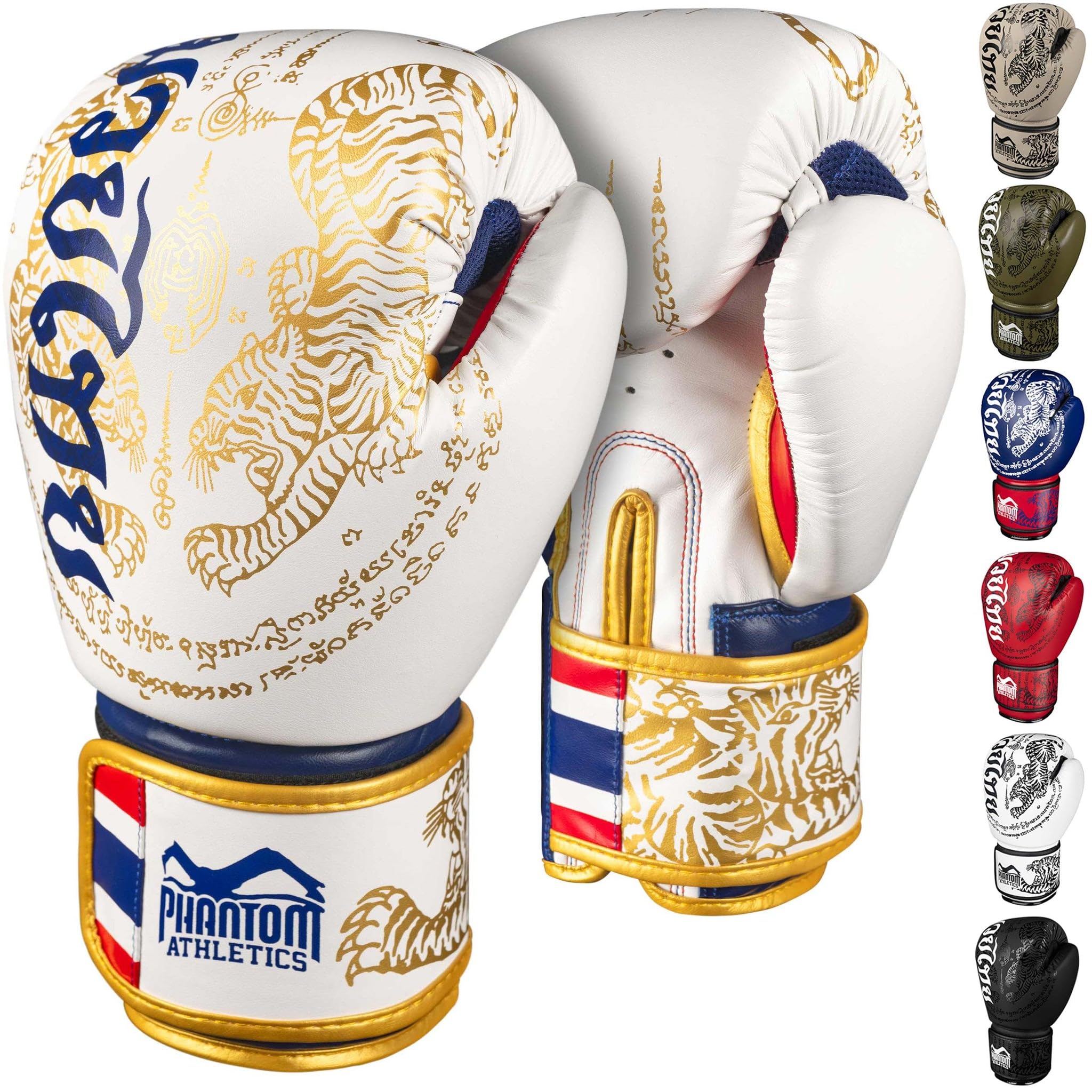 Phantom Athletics Boxhandschuhe Männer - Muay Thai | MMA und Kickbox | 10-16oz Boxing Gloves für Kampfsport | Box Handschuhe Herren, Damen und Kinder (Limited Edition - Weiß/Gold, 10 Oz)