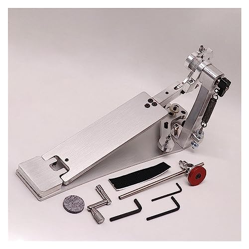 Trommelpedal Aus Aluminiumlegierung, Einzelpedal, Silberfarben Bass drum-Pedal für Anfänger (Color : 02)