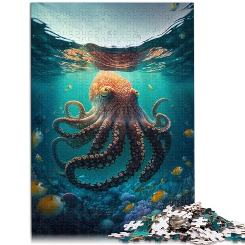 Puzzle für den Oktopus, Puzzle für Erwachsene, 1000-teiliges Puzzle, Holzpuzzle, schwieriges, schweres Puzzle für Frauen und Männer, 1000 Teile (50 x 75 cm)