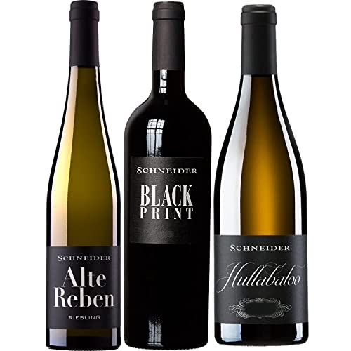 Entdeckerpaket Markus Schneider I Black Print I Hullabaloo I Riesling Alte Reeben I Rotwein Weißwein trocken I Visando Paket (Entdeckerpaket (3 x 0,75l))