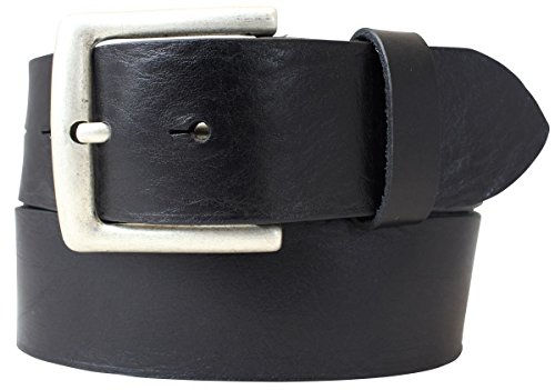 BELTINGER Jeansgürtel aus Vollrindleder 4,5 cm | Leder-Gürtel für Herren 45mm | Breiter Herren-Gürtel aus echtem Leder | Schwarz 115cm