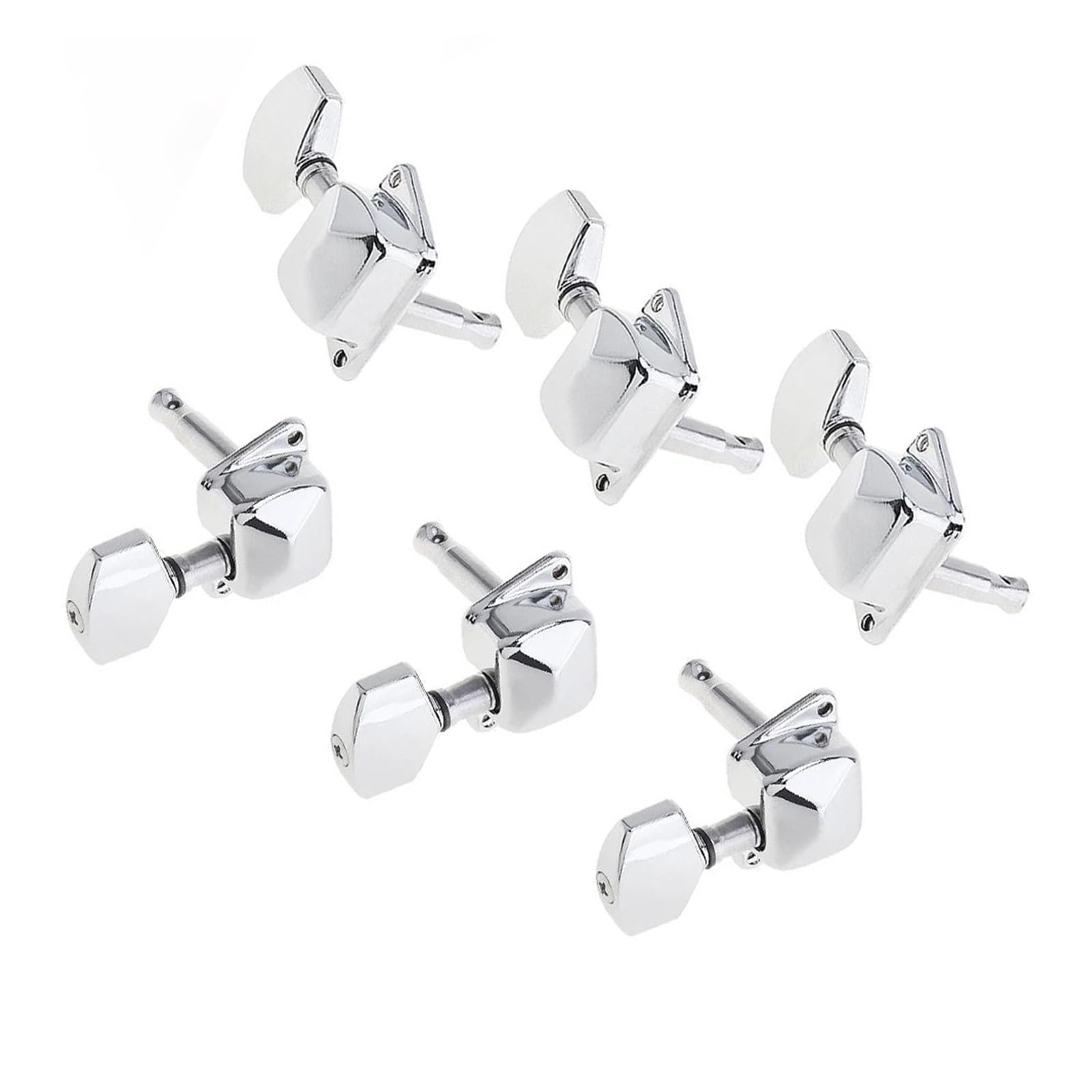 Strings Tuning Pegs Mechaniken Für Gitarre 6er-Pack verchromte, langlebige Stimmnägel für Gitarren, halbgeschlossene Stimmwirbel