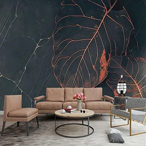 XLMING Simple Art Orange Leaf 3D Tapete Home Dekoration Wohnzimmer Sofa Schlafzimmer Tv Hintergrund Wand-250cm×170cm