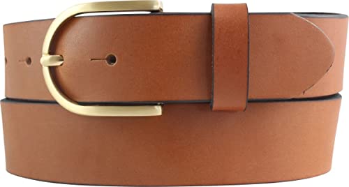 BELTINGER Hochwertiger Überlängen-Gürtel aus Vollrindleder 4 cm | 120-180 cm Ledergürtel für Damen40mm | Damen-Gürtel mit goldener Gürtelschließe in Übergrößen | Cognac 160cm