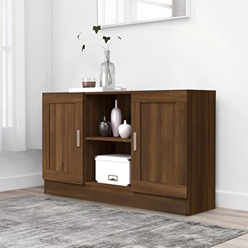 CCCINER Sideboard Braun Eichen-Optik 120x30,5x70 cm Holzwerkstoff,