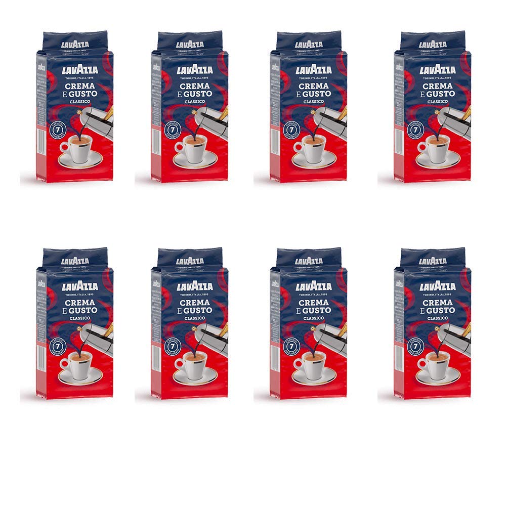 8x LAVAZZA CREMA E Gusto Classico 250g Kaffee gemahlen Italienisch