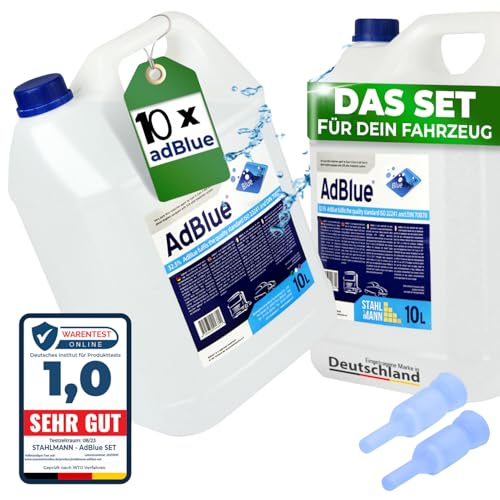 Stahlmann® 100 L Adblue inklusive Ausgießer – Ad blue für Diesel Fahrzeuge - Adblue 10x 10 L für diesel ISO 22240 – Ad Blue MADE IN GERMANY (10x100 Liter)