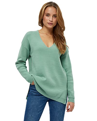 Peppercorn Damen Rosalia V-Ausschnitt Ärmel Strickpullover Herbst Pulli Größe XXL Langer Pullover, Grün (Feldspar Green), XX-Large