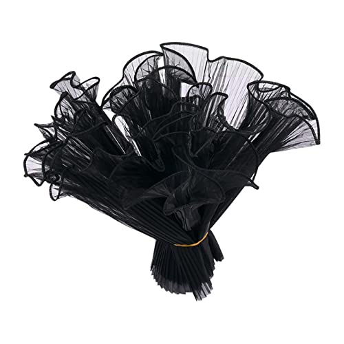 Blumen Geschenkpapier 5 Yards Wave Mesh Garn Blume Geschenkpapier DIY Kunst Hochzeit Party Valentinstag Dekor Blumenstrauß Geschenkverpackung Spitzengaze(Black)