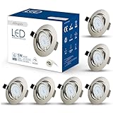 Set 6 x Dimmbar GU10 LED Einbaustrahler 5W Schwenkbar LED Einbauleuchte Warmweiss Deckenspot 230V Led Deckenstrahler (Mit Leuchtmittel)