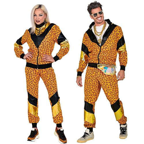 Widmann 11692 - Kostüm 80er-Jahre Trainingsanzug Leopard, Jacke und Hose, angenehmer Tragekomfort, Animal Print, Party Animal, Jogginganzug, Retro-Style, Bad Taste Party, Karneval