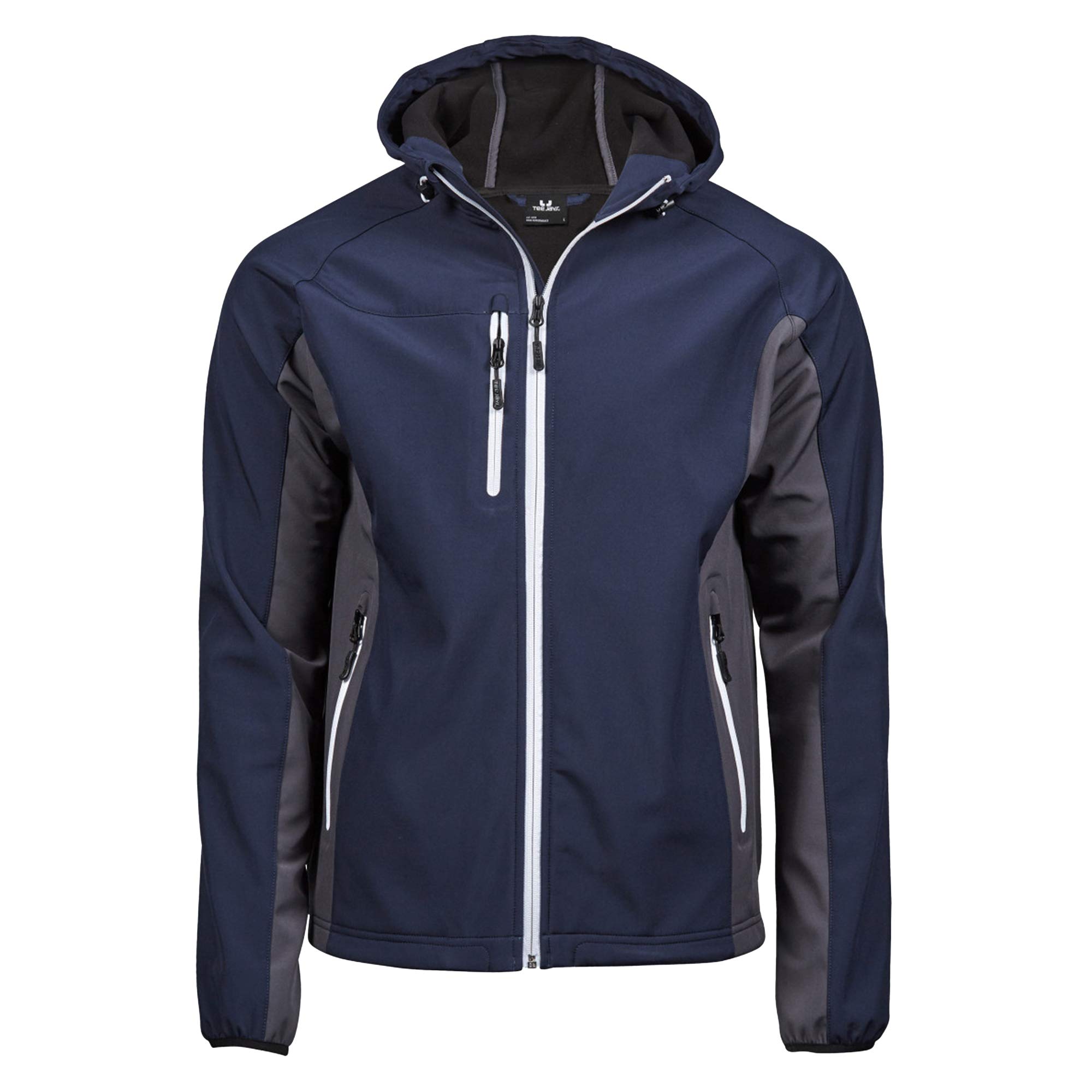 Tee Jays Softshell-Jacke Hooded Lightweight Performance Softshell Mehrfarbig Navy/Dark Grey XL