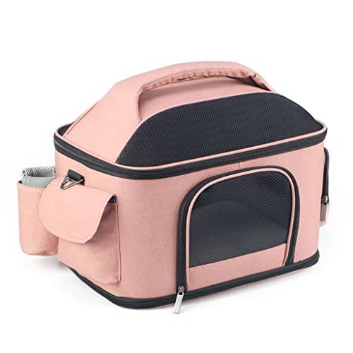 GNBOW Katzentrage Hundetrage Pet Carrer Tragbare und atmungsaktive Haustierhandtasche Katzen- und Hundeautotasche (Color : Rosa, S : 47 * 35 * 30cm)