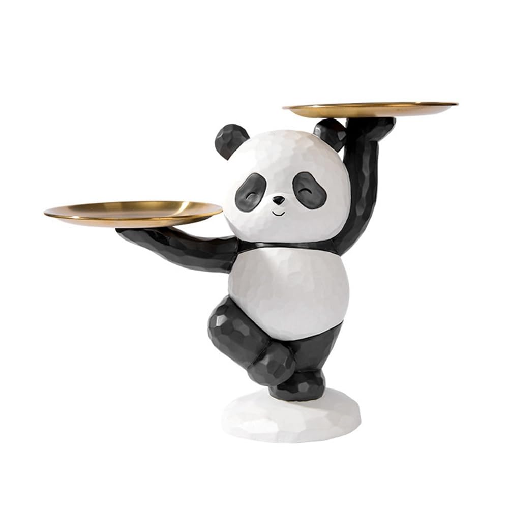 Begchy Schlüsselablage Aus Kunstharz mit Panda-Motiv, Schreibtisch-Dekoration, Süßes Schreibtisch-Aufbewahrungsregal für Eingangsbereich und Schlafzimmer, Heimdekoration