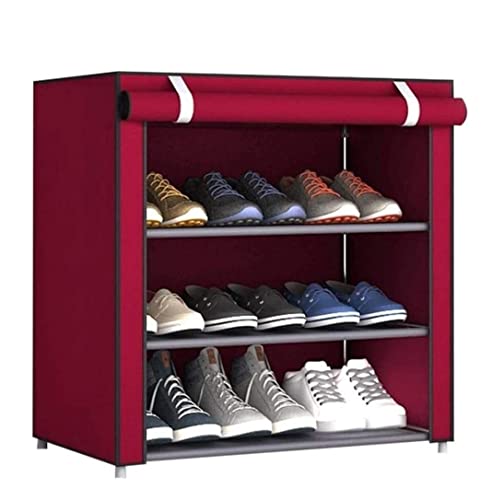 YIHANSS Schuhregal, Schuhregal, freistehendes Schuhregal, Schuhregal für Zuhause, Schlafzimmer, Wohnzimmer, Lagerregal, Flur, Eingangsbereich, Korridor (Farbe: Rojo, Größe: 60 * 30 * 72cm)