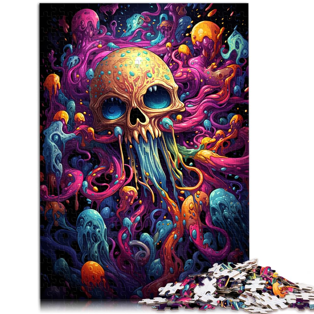 Spielzeug-Puzzle Bunter böser Oktopus 1000 Teile Puzzle für Erwachsene Puzzles Holzpuzzle Familienaktivität Puzzles 1000 Teile (50x75cm)