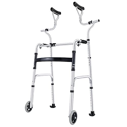 Gehhilfe, Rollator für ältere Menschen, Gehhilfe, Rollwagen, Rehabilitationstraining, hohe Punkt-Unterstützung, 7-stufige Höhenverstellung, 2 Runden, Nocushion Star of Light Run Forward