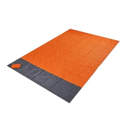 MOHUIED 200x210cm /200x140cm Tasche Picknick Pad wasserdichte Strand Matte Sand Freies Decke Camping Outdoor Picknick Zelt Klapp Abdeckung Stranddecke Sandfrei(Orange mat,200x210cm)