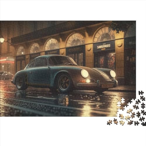 Klassisches Sportauto-Holzpuzzle für Erwachsene, Kunstpuzzle für Erwachsene, 1000 Teile, Spielspielzeug für Erwachsene, Familienpuzzle, Geschenk (Größe 75x50cm)