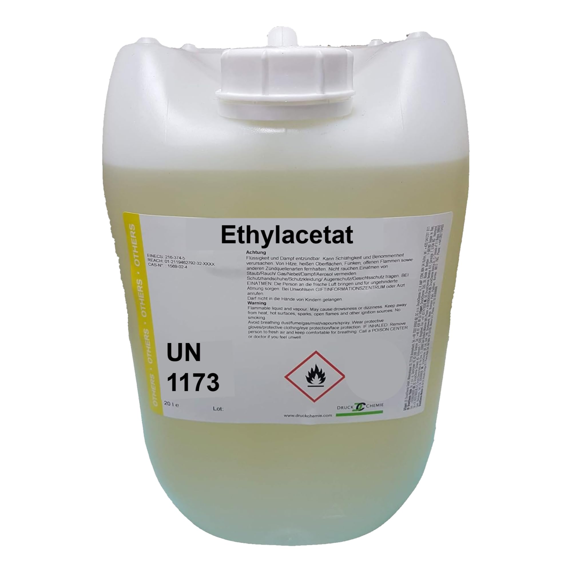 DC DruckChemie GmbH Ethylacetat 10 Liter - Ethyläther - Starkes Lösungsmittel mit hoher Lösekraft bei Lacken, Farben, Wachse und Harze - Reinigungsmittel