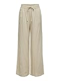 JdY Damen Jdysay Hw Linen Wide Pant WVN Noos Leinenhose, Oatmeal/Detail:Melange, XS / 32L