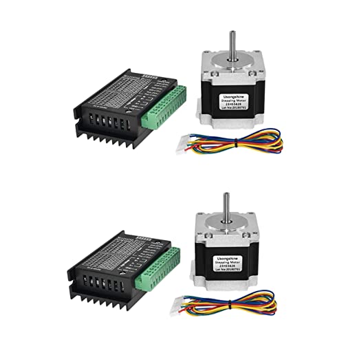 Uikdjgu 2X Nema 23 23HS5628 Schritt Motor 57 Motor 2.8A mit TB6600 Schritt Motor Treiber NEMA17 23 für CNC und 3D Drucker Teil Teile (6,35 MM)