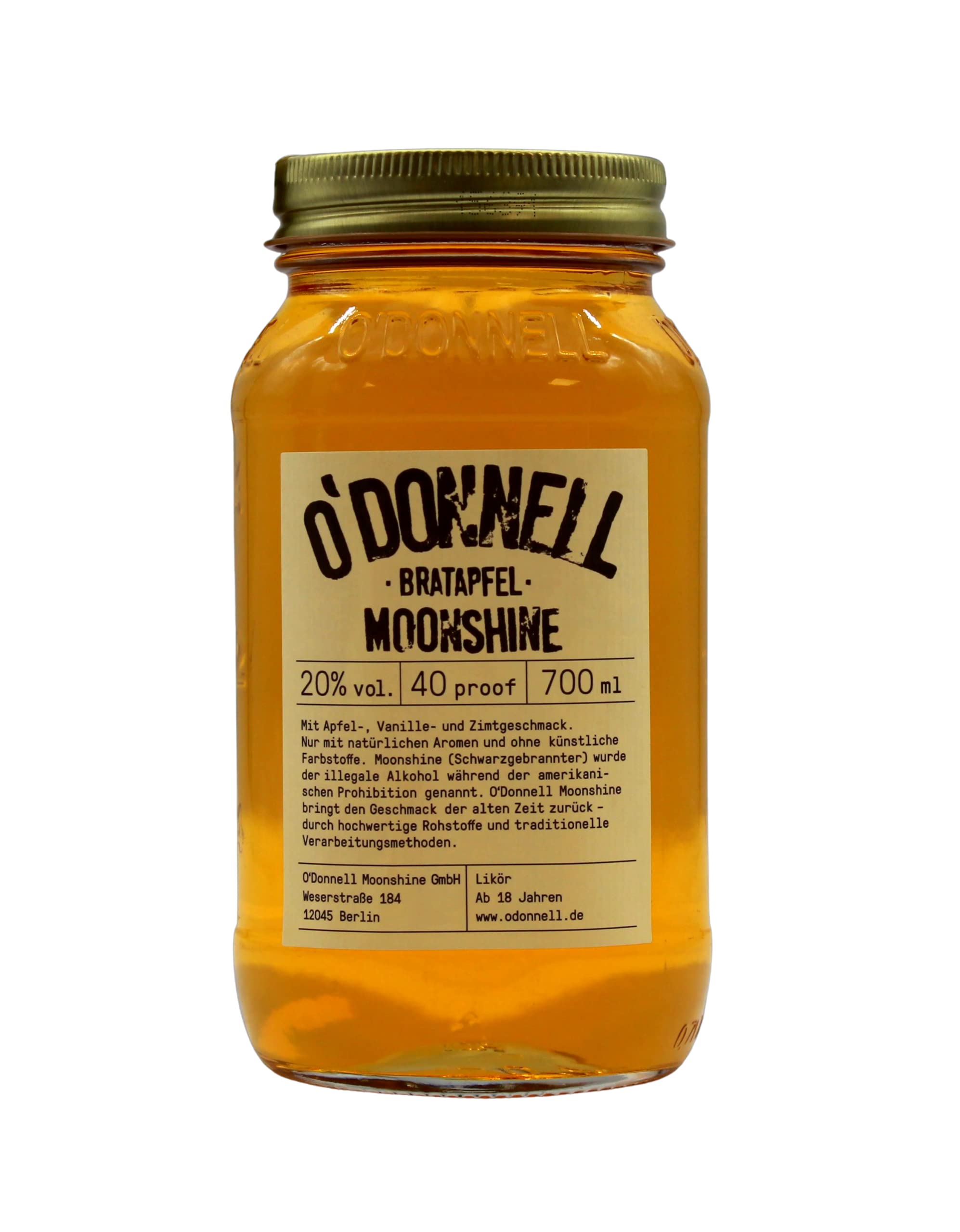 O'Donnell Moonshine BRATAPFEL Likör 20% Vol. 0,7l