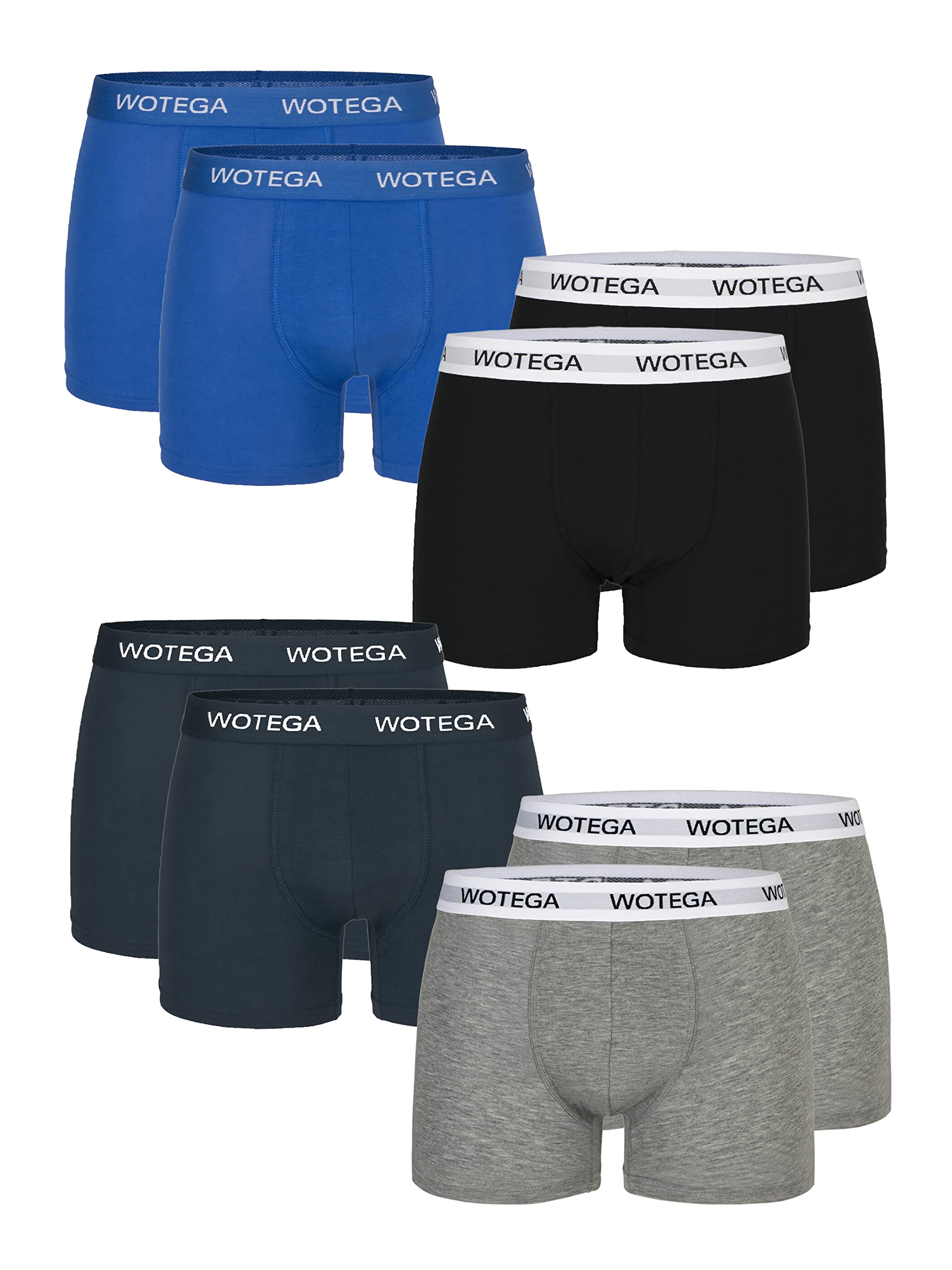 WOTEGA Joe - 8er Pack Herren Boxershorts - Männer Unterwäsche Retroshorts - Baumwoll Unterhosen für Herren