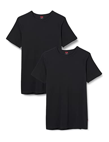 Levi's Herren Levis Men SOLID Crew 2P T-Shirt, Schwarz (Jet Black 884), X-Large (Herstellergröße: 040) (2er Pack)