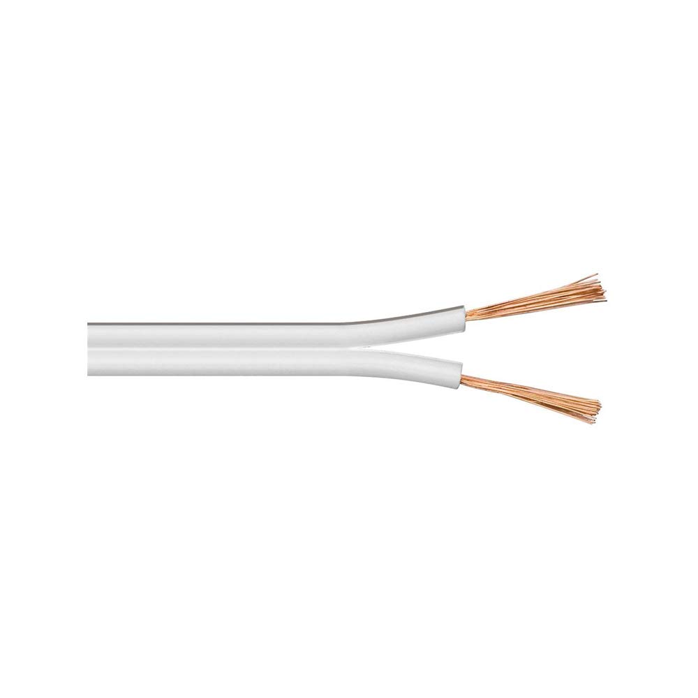 Goobay 15103 Lautsprecherkabel 2x0,75 mm² Kupfer Litze / Boxenkabel Audio Kabel Meterware / Speaker Cable Kupferkabel / Subwoofer Kabel / Weiß / 100m