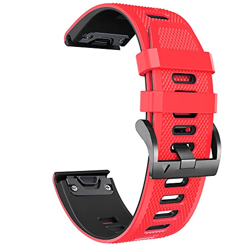 BANDKIT 22 x 26 mm Silikon-Smartwatch-Armband für Garmin Fenix 7 7X 5/5X Plus 6/6X Pro Enduro Armband Schnellverschluss-Armbänder Correa, 22mm Fenix 7, Achat