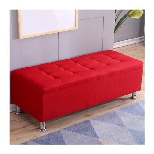 FUHAI-666 Schuhregal Rechteckiger Sofahocker, Schuhputzhocker, Nachttischhocker, multifunktionaler Aufbewahrungshocker, Hocker for Ankleidezimmer, Umkleidekabine Schuhrschrank(Red,80 * 40 * 40cm)