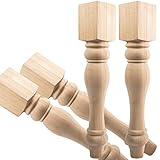 73x9cm Holz Tischbeine, JOYCEMALL 4er Set Rustikal Landhaus Massivholz Gedrechselte DIY Ersatz Möbelfüße für Esstisch Stuhl Couchtisch Sitzbank Kochinsel