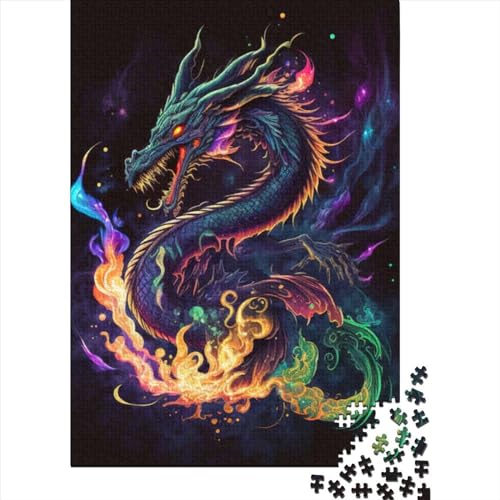 Japanisches Drachen-Puzzle für Erwachsene, 1000 Teile, Holzpuzzle für Erwachsene, Spielspielzeug für Erwachsene, Familienpuzzle, Geschenk (Größe: 75 x 50 cm)