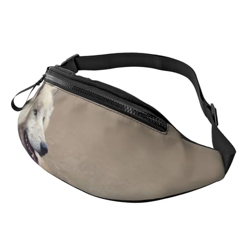 HSJFS 3D-Wand-Gürteltasche, Unterwasserwelt, Fisch-Druck, verstellbare Hüfttasche, lässige Brusttasche, wolf, Einheitsgröße