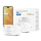 Meross WLAN Schalter funktioniert mit Apple HomeKit, Smart Switch Fernbedienung mit Siri, Google Assistant, SmartThings, DIY Smart für elektrische Haushaltsgeräte, 2pcs