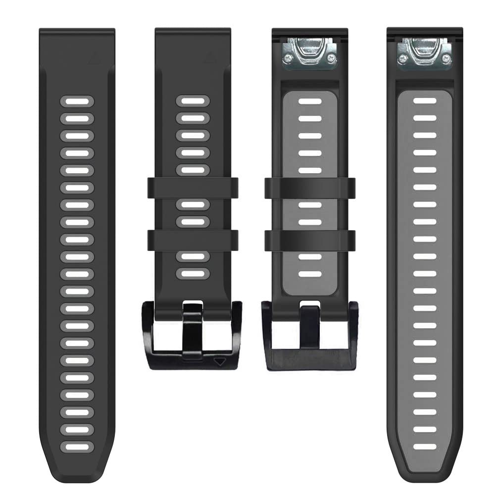 OPKDE 22 x 26 mm Silikon-Schnellverschluss-Uhrenarmband für Garmin Fenix 6X 6 6S Pro 5X 5 Plus 3HR 935 MK2 Watch Easyfit Armband Correa, 26mm Fenix 6X 6XPro, Achat