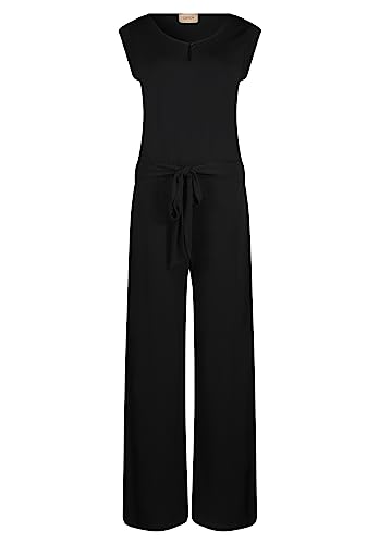 Cartoon Damen Jumpsuit mit Gürtel Schwarz,44