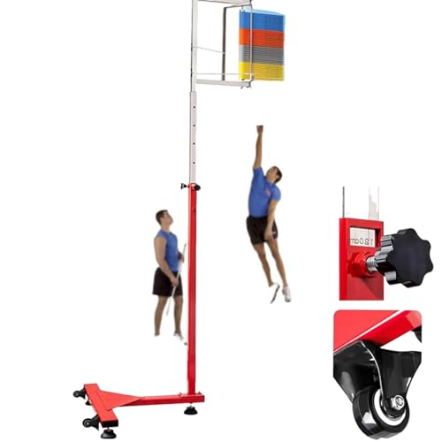 lwjunmm Vertikaler Sprungtester 120-350 cm Vertikalsprung-Testgerät, Schulsport Trainingsstange für Basketball und Volleyball, Tragbare Messlatte zur Bewertung Der Sprungkraft,Yellow-1.4-3M