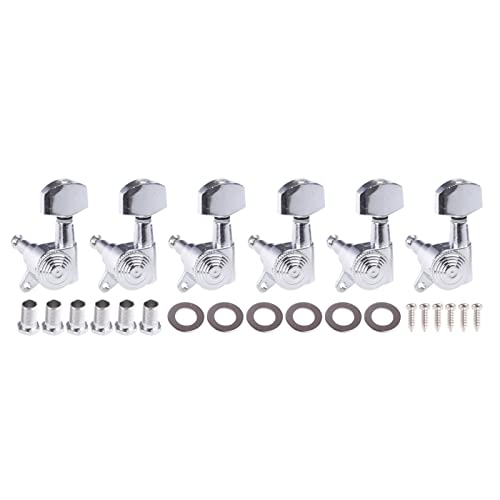 6Pcs Gitarre Locking Tuner (3L + 3R Handed) 1:18 Verhältnis Lock String Tuning Schlüssel Pegs Mechaniken Sechseckigen Han