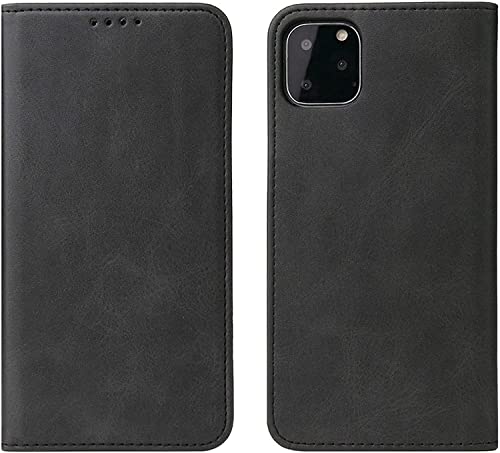 NEYENS Schutzhülle für iPhone 11/11Pro/11Pro Max, hochwertiges Leder, Flip Wallet Handyhülle mit RFID-Blockierung, Betrachtungsständer, magnetischer Clo (Farbe: Svart, Größe: 11)