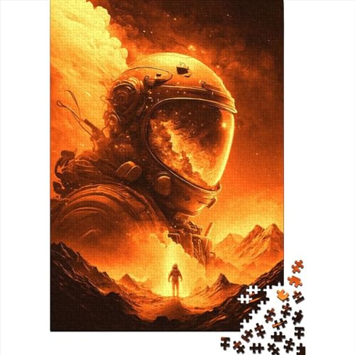 Goldener Astronaut für Erwachsene, 1000-teiliges Puzzle, Geschenke für Erwachsene, 1000-teiliges Puzzle für Erwachsene, schwieriges Puzzle, Lernspiel für Erwachsene und Kinder, 75 x 50 cm