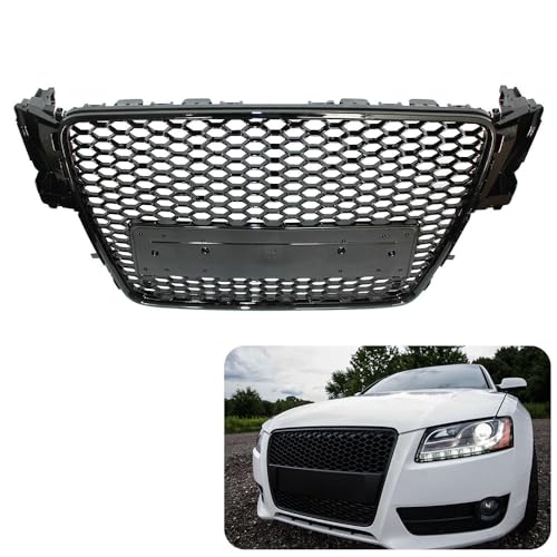 Auto Front Kühlergrille für Audi A4/A5 B8 2008 2009 2010 2011 2012, Haube Kühlergrill Grill Wabengrill Ersatz Tuning Verschleißteile Karosserie-Anbauteile,A5