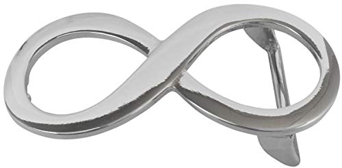 Gürtelschnalle Infinity 4,0 cm | Buckle Wechselschließe Gürtelschließe 40mm Massiv | Wechselgürtel bis 4cm | Silber glänzend